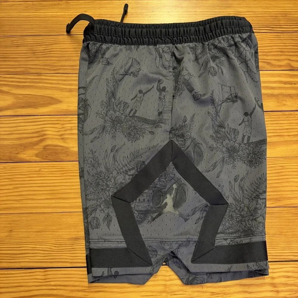 Air Jordan Sport Dri-FIT Shorts Floral Black Gray Diamond FV8614-010 Men's S